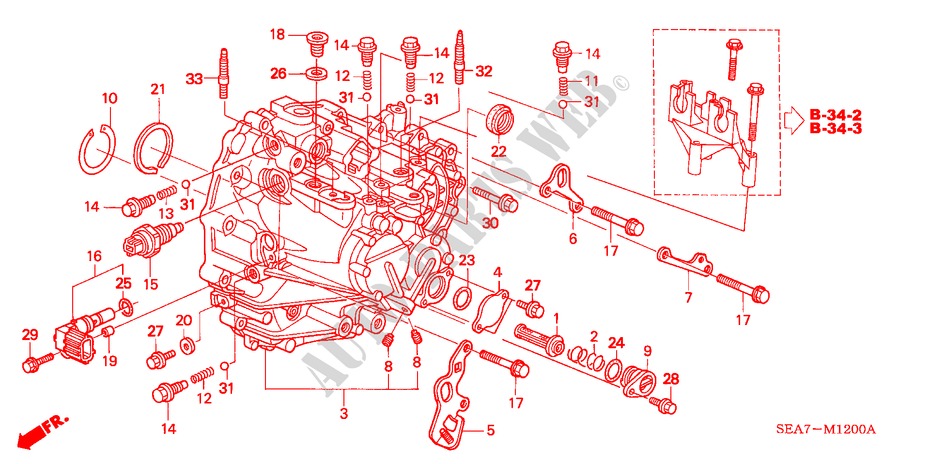 GETRIEBEGEHAEUSE (DIESEL) für Honda ACCORD TOURER 2.2 EXECUTIVE 5 Türen 5 gang-Schaltgetriebe 2004