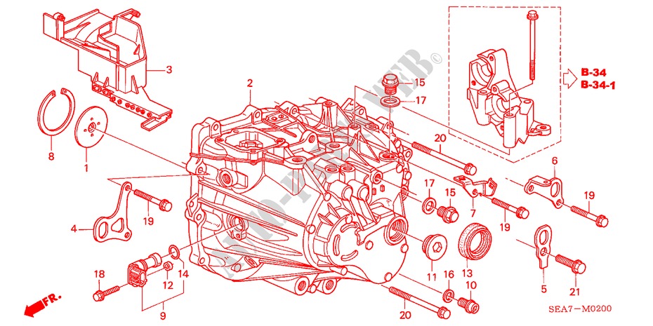 GETRIEBEGEHAEUSE für Honda ACCORD TOURER 2.0 COMFORT 5 Türen 5 gang-Schaltgetriebe 2003