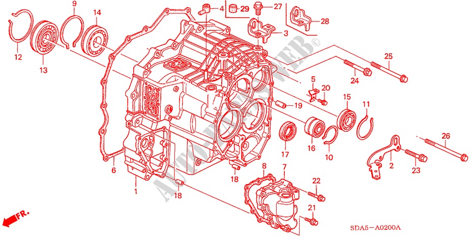 GETRIEBEGEHAEUSE für Honda ACCORD TOURER 2.0 COMFORT 5 Türen 5 gang automatikgetriebe 2003