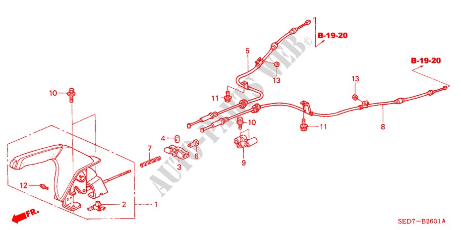 HANDBREMSE(RH) für Honda ACCORD TOURER 2.2 EXECUTIVE 5 Türen 5 gang-Schaltgetriebe 2005