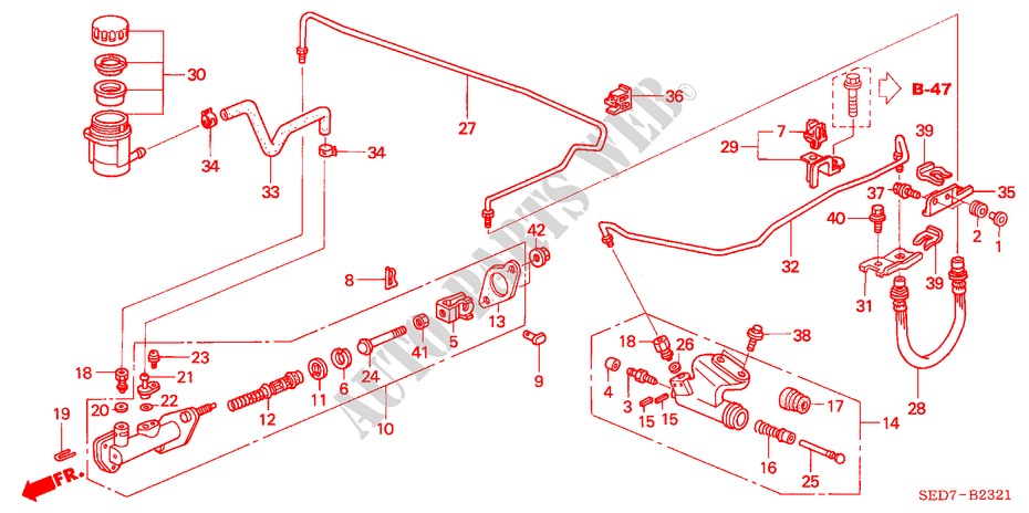 HAUPTKUPPLUNGSZYLINDER (RH) für Honda ACCORD TOURER 2.0 EXECUTIVE 5 Türen 5 gang-Schaltgetriebe 2003