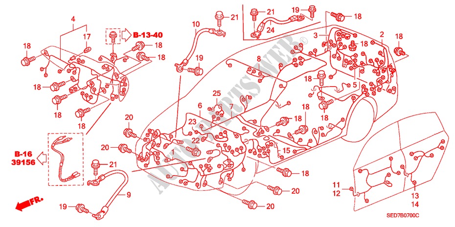 KABELBAUM(LH) für Honda ACCORD TOURER 2.0 SPORT 5 Türen 5 gang-Schaltgetriebe 2003