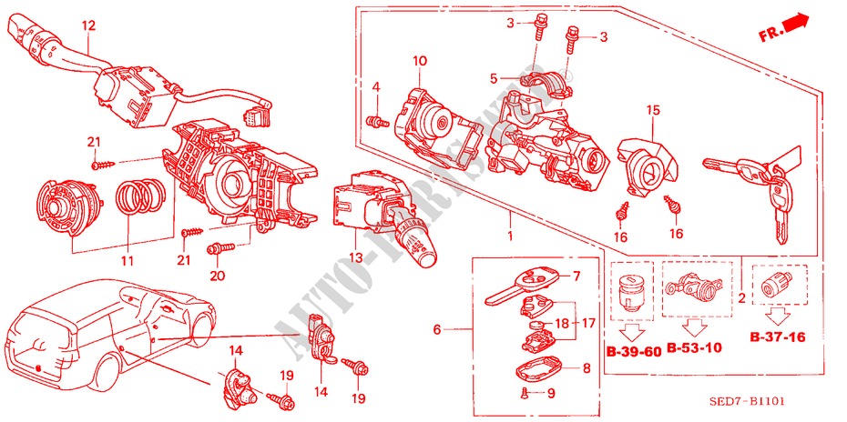 KOMBISCHALTER(RH) für Honda ACCORD TOURER 2.4 EXECUTIVE 5 Türen 5 gang automatikgetriebe 2003