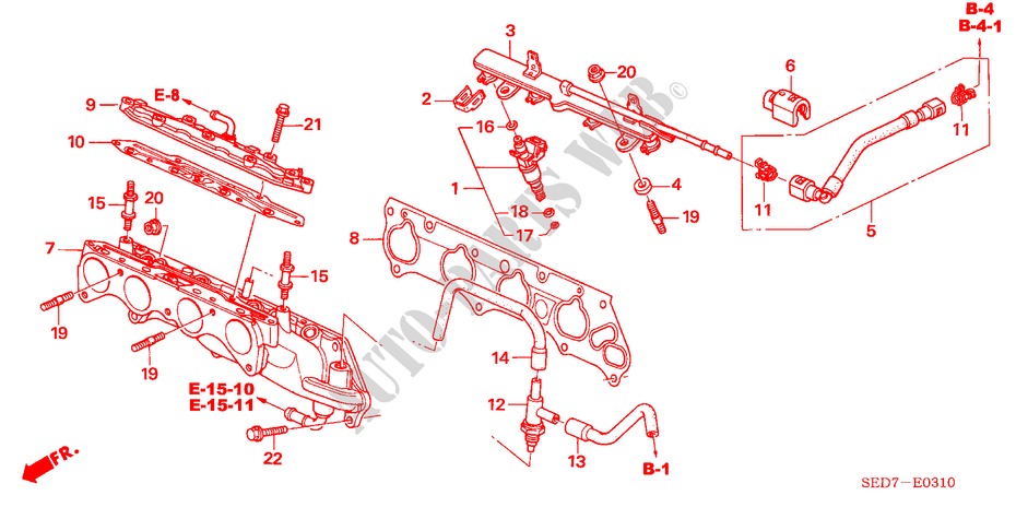 KRAFTSTOFFEINSPRITZUNG für Honda ACCORD TOURER 2.4 EXECUTIVE 5 Türen 6 gang-Schaltgetriebe 2003