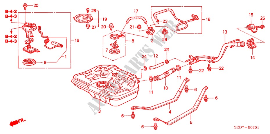 KRAFTSTOFFTANK(DIESEL) für Honda ACCORD TOURER 2.2 EXECUTIVE 5 Türen 5 gang-Schaltgetriebe 2005