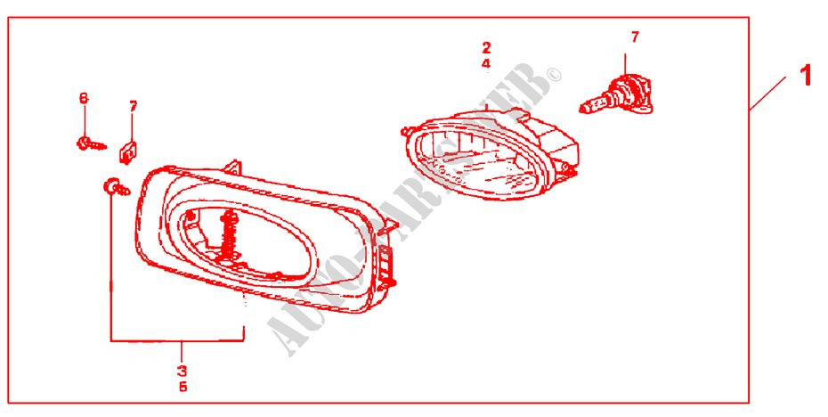 NEBELSCHEINWERFER für Honda ACCORD TOURER 2.0 COMFORT 5 Türen 5 gang-Schaltgetriebe 2003