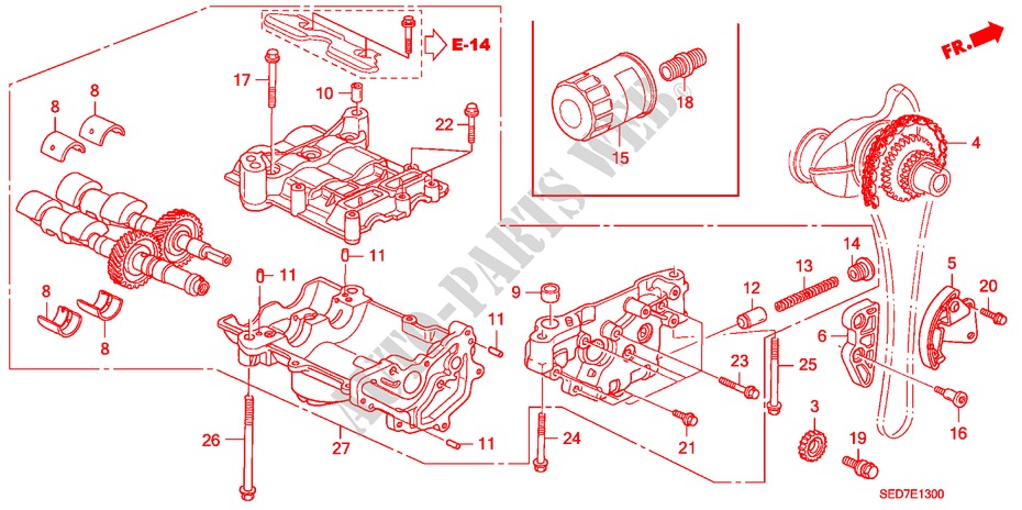 OELPUMPE(2.0L) für Honda ACCORD TOURER 2.0 SPORT 5 Türen 5 gang automatikgetriebe 2005