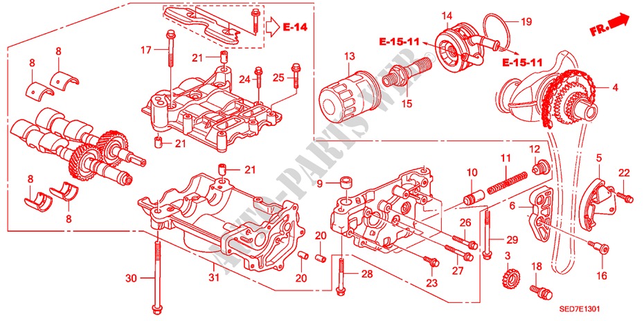 OELPUMPE(2.4L) für Honda ACCORD TOURER 2.4 TYPE S 5 Türen 6 gang-Schaltgetriebe 2003