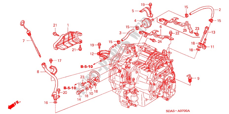 OELSTANDMESSER/ATF LEITUNG für Honda ACCORD TOURER 2.0 COMFORT 5 Türen 5 gang automatikgetriebe 2003