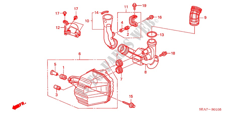 RESONATORKAMMER für Honda ACCORD TOURER 2.4 TYPE S 5 Türen 6 gang-Schaltgetriebe 2003