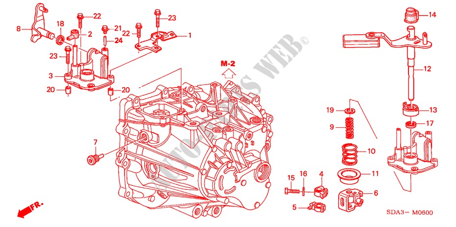 SCHALTARM(2.0L)(5MT) für Honda ACCORD TOURER 2.0 COMFORT 5 Türen 5 gang-Schaltgetriebe 2005