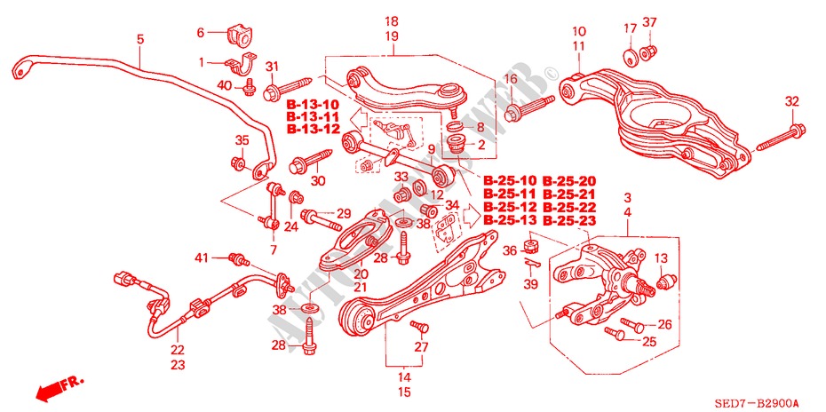 UNTERER ARM, HINTEN für Honda ACCORD TOURER 2.4 TYPE S 5 Türen 6 gang-Schaltgetriebe 2003