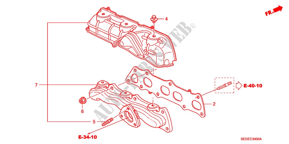 AUSPUFFKRUEMMER(DIESEL) für Honda ACCORD TOURER 2.2 SPORT 5 Türen 6 gang-Schaltgetriebe 2006
