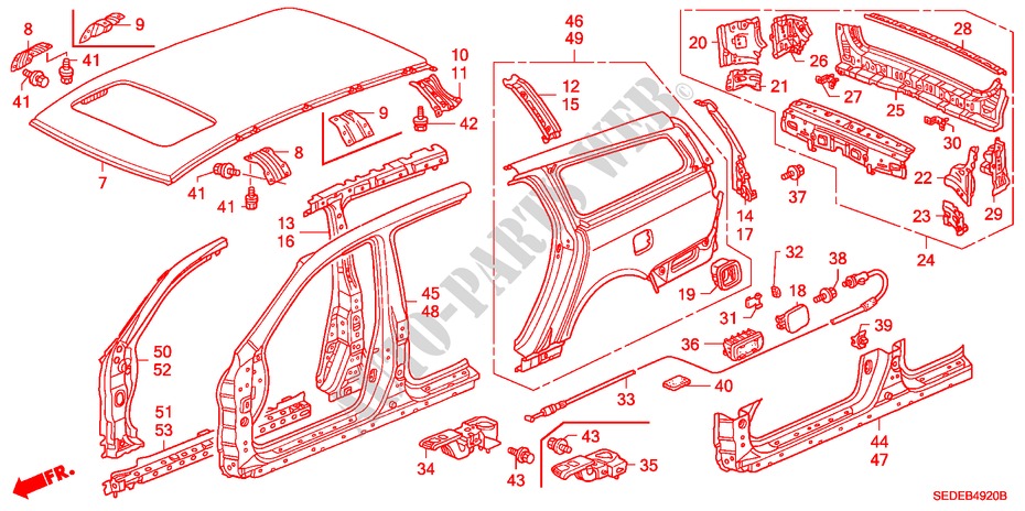 AUSSENBLECHE/TAFEL, HINTEN für Honda ACCORD TOURER 2.4 EXECUTIVE 5 Türen 5 gang automatikgetriebe 2007