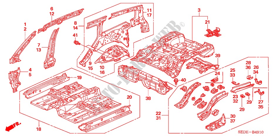 BODEN/INNENBLECHE für Honda ACCORD TOURER 2.2 EXECUTIVE 5 Türen 6 gang-Schaltgetriebe 2008