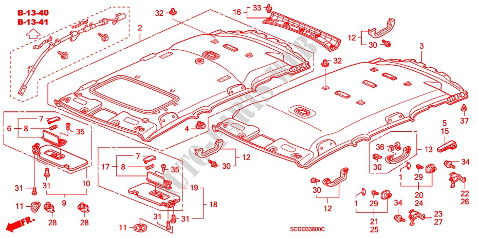 DACHVERKLEIDUNG für Honda ACCORD TOURER 2.2 SPORT 5 Türen 6 gang-Schaltgetriebe 2007