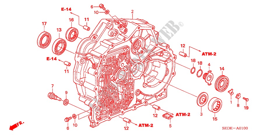 DREHMOMENTWANDLERGEHAEUSE für Honda ACCORD TOURER 2.4 EXECUTIVE 5 Türen 5 gang automatikgetriebe 2007