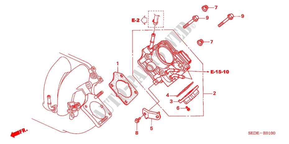 DROSSELKLAPPENGEHAEUSE(2.0L) für Honda ACCORD TOURER 2.0 SPORT 5 Türen 5 gang automatikgetriebe 2006
