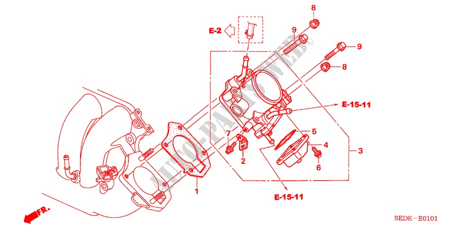 DROSSELKLAPPENGEHAEUSE(2.4L) für Honda ACCORD TOURER 2.4 EXECUTIVE 5 Türen 6 gang-Schaltgetriebe 2006