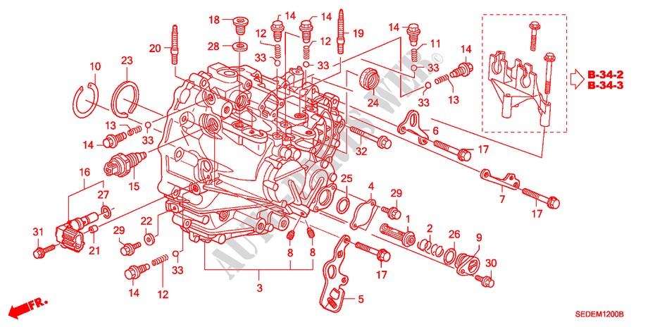 GETRIEBEGEHAEUSE (DIESEL) für Honda ACCORD TOURER 2.2 EXECUTIVE 5 Türen 6 gang-Schaltgetriebe 2006