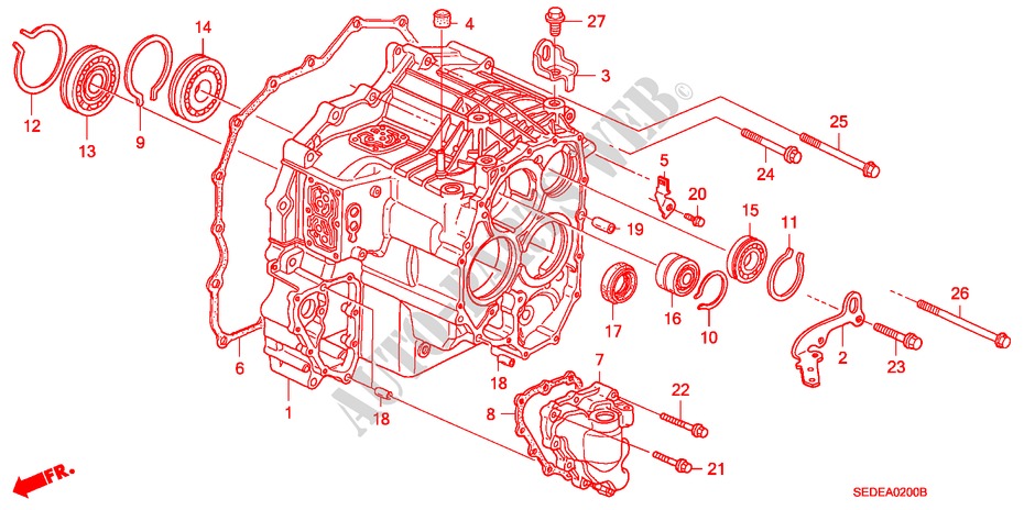 GETRIEBEGEHAEUSE für Honda ACCORD TOURER 2.4 EXECUTIVE 5 Türen 5 gang automatikgetriebe 2007