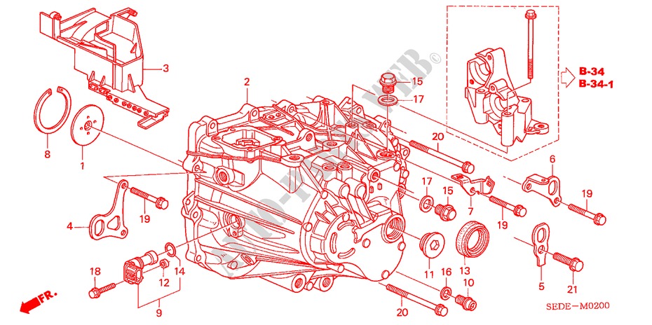 GETRIEBEGEHAEUSE für Honda ACCORD TOURER 2.0 COMFORT 5 Türen 5 gang-Schaltgetriebe 2008