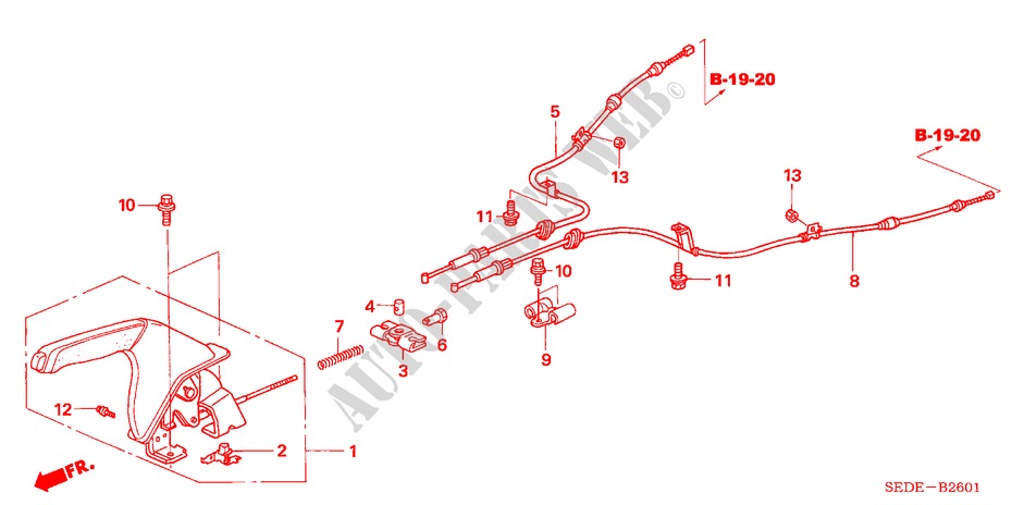 HANDBREMSE(RH) für Honda ACCORD TOURER 2.4 TYPE S 5 Türen 6 gang-Schaltgetriebe 2007