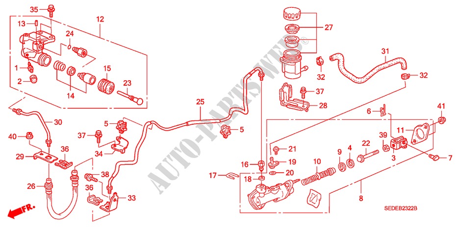 HAUPTKUPPLUNGSZYLINDER (DIESEL) (LH) für Honda ACCORD TOURER 2.2 SPORT 5 Türen 6 gang-Schaltgetriebe 2007