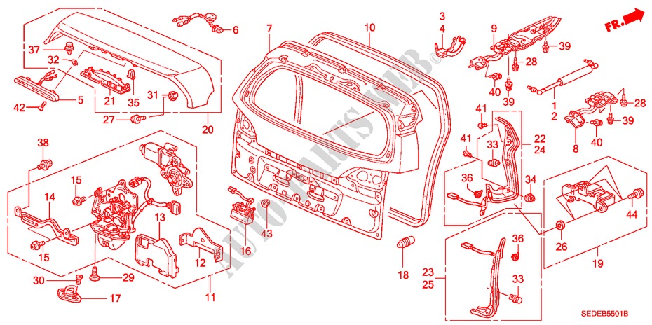 HECKKLAPPE(STROM) für Honda ACCORD TOURER 2.4 TYPE S 5 Türen 6 gang-Schaltgetriebe 2007