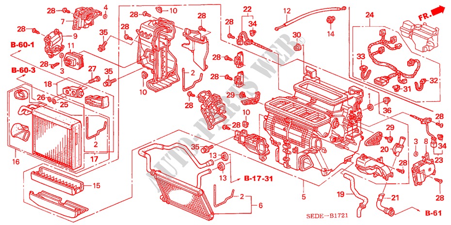 HEIZUNGSEINHEIT(RH) für Honda ACCORD TOURER 2.4 TYPE S 5 Türen 6 gang-Schaltgetriebe 2007