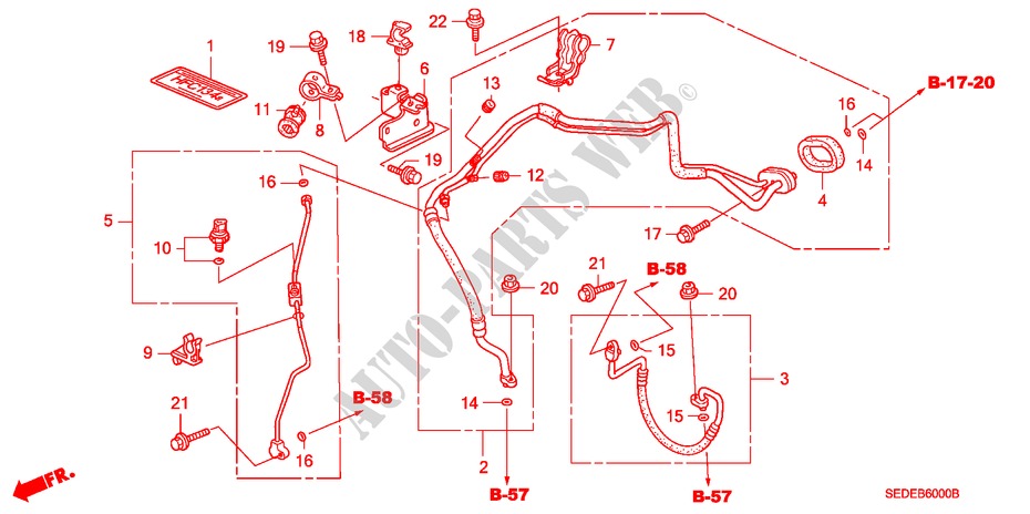 KLIMAANLAGE(SCHLAEUCHE/LEITUNGEN) (LH) für Honda ACCORD TOURER 2.0 SPORT 5 Türen 5 gang automatikgetriebe 2006