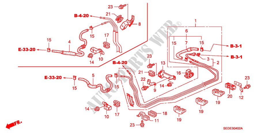KRAFTSTOFFLEITUNG(DIESEL) für Honda ACCORD TOURER 2.2 SPORT 5 Türen 6 gang-Schaltgetriebe 2006