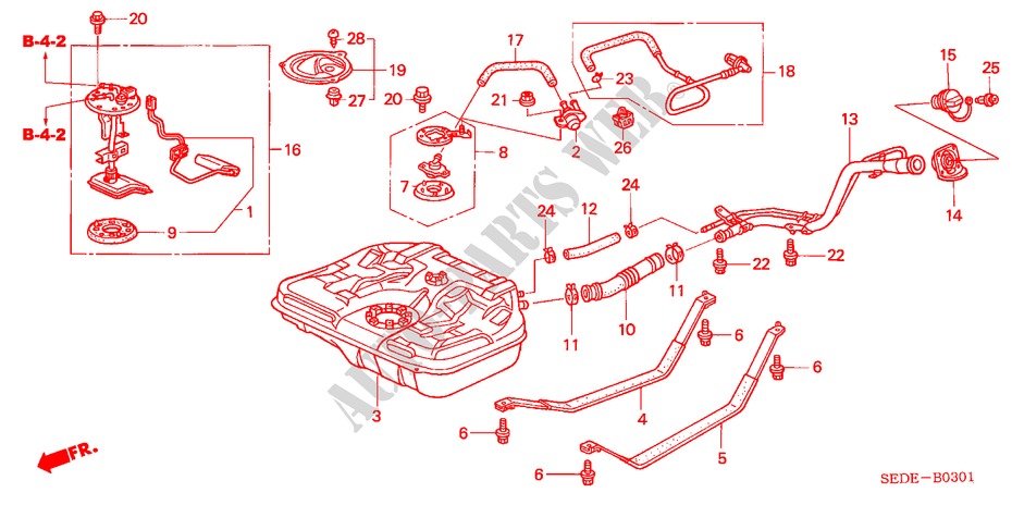 KRAFTSTOFFTANK(DIESEL) für Honda ACCORD TOURER 2.2 EXECUTIVE 5 Türen 6 gang-Schaltgetriebe 2006