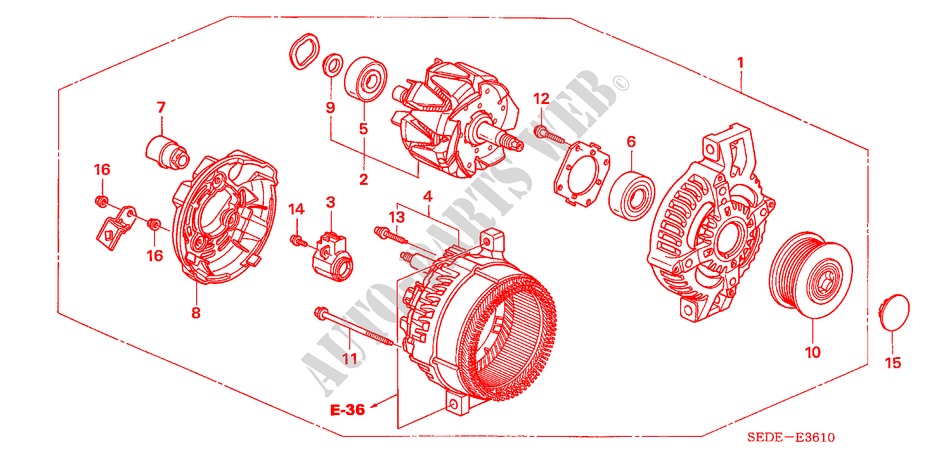 LICHTMASCHINE(DENSO) (DIESEL) für Honda ACCORD TOURER 2.2 SPORT 5 Türen 6 gang-Schaltgetriebe 2007