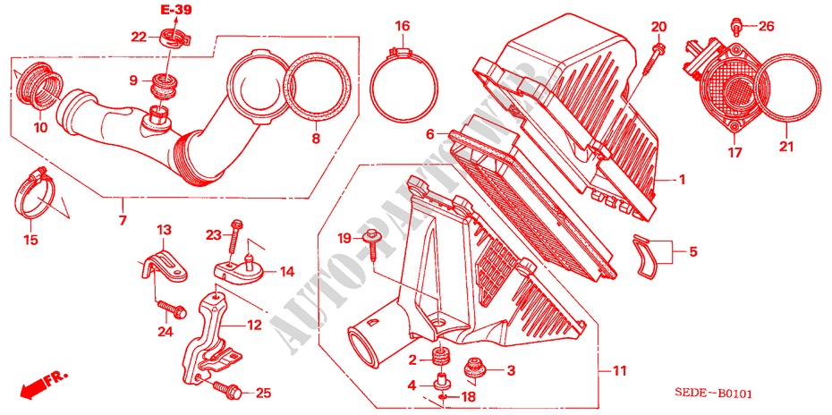 LUFTFILTER(DIESEL) für Honda ACCORD TOURER 2.2 SPORT 5 Türen 6 gang-Schaltgetriebe 2007
