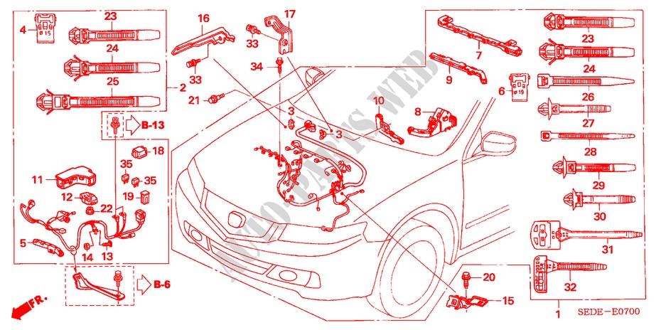 MOTORKABELBAUM(LH) für Honda ACCORD TOURER 2.0 COMFORT 5 Türen 5 gang-Schaltgetriebe 2007
