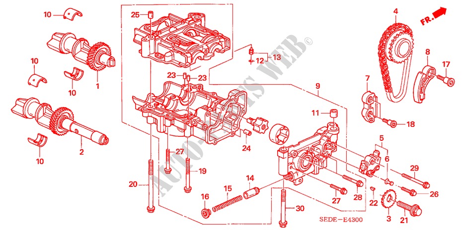 OELPUMPE(DIESEL) für Honda ACCORD TOURER 2.2 EXECUTIVE 5 Türen 6 gang-Schaltgetriebe 2008
