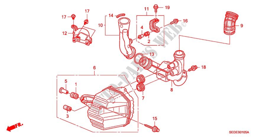 RESONATORKAMMER für Honda ACCORD TOURER 2.4 EXECUTIVE 5 Türen 6 gang-Schaltgetriebe 2006