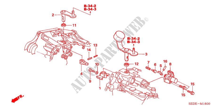SCHALTARM(DIESEL) für Honda ACCORD TOURER 2.2 SPORT 5 Türen 6 gang-Schaltgetriebe 2007