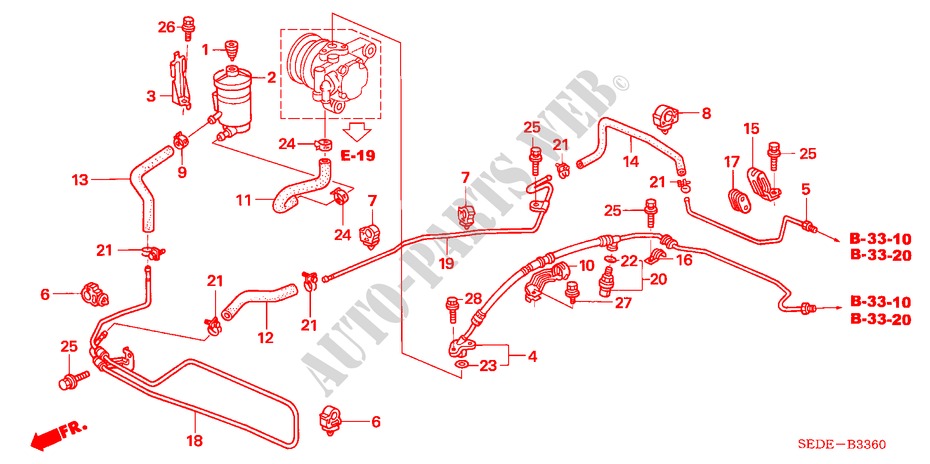 SERVOLENKLEITUNGEN(LH) für Honda ACCORD TOURER 2.0 COMFORT 5 Türen 5 gang-Schaltgetriebe 2007