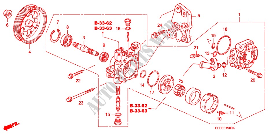 SERVOLENKPUMPE (DIESEL) für Honda ACCORD TOURER 2.2 SPORT 5 Türen 6 gang-Schaltgetriebe 2006