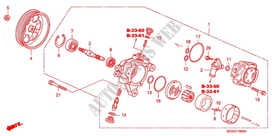 SERVOLENKPUMPE für Honda ACCORD TOURER 2.4 EXECUTIVE 5 Türen 6 gang-Schaltgetriebe 2006