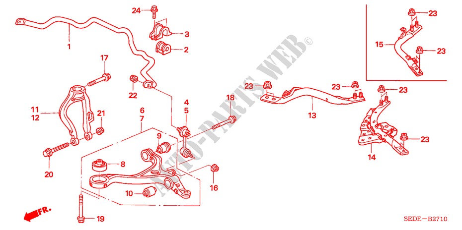 STABILISATOR, VORNE/ UNTERER ARM, VORNE für Honda ACCORD TOURER 2.2 SPORT 5 Türen 6 gang-Schaltgetriebe 2006