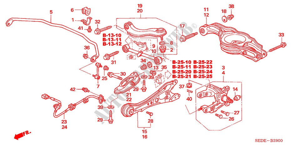 UNTERER ARM, HINTEN für Honda ACCORD TOURER 2.4 TYPE S 5 Türen 6 gang-Schaltgetriebe 2007