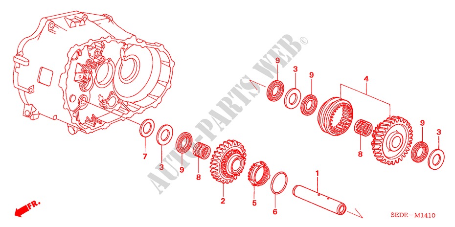 WELLE, RETOURGANG (DIESEL) für Honda ACCORD TOURER 2.2 SPORT 5 Türen 6 gang-Schaltgetriebe 2007