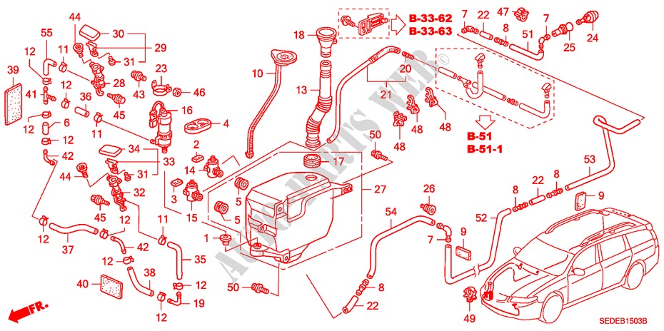 WINDSCHUTZSCHEIBENWASCHER (SCHEINWERFERWASCHER) (2) für Honda ACCORD TOURER 2.2 SPORT 5 Türen 6 gang-Schaltgetriebe 2006