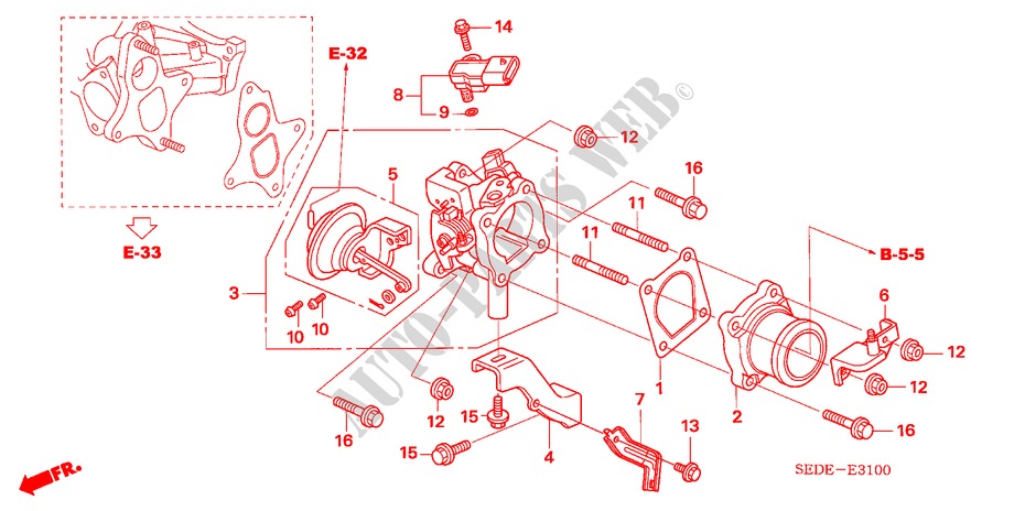 WIRBELSTEUERVENTIL (DIESEL) für Honda ACCORD TOURER 2.2 SPORT 5 Türen 6 gang-Schaltgetriebe 2006