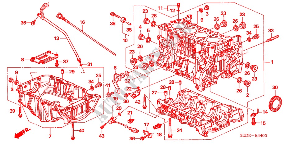 ZYLINDERBLOCK/OELWANNE (DIESEL) für Honda ACCORD TOURER 2.2 SPORT 5 Türen 6 gang-Schaltgetriebe 2007