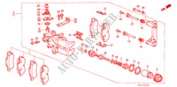 HINTERRAD BREMSSATTEL (PGM FI) für Honda PRELUDE 2.0I-16 2 Türen 5 gang-Schaltgetriebe 1987