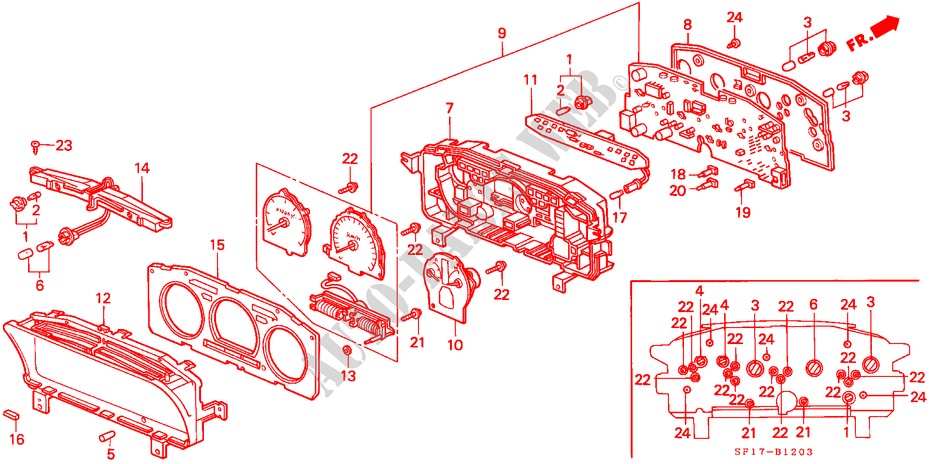 DREHZAHLMESSERKOMPONENTE (2) für Honda PRELUDE 2.0I-16 4WS 2 Türen 4 gang automatikgetriebe 1990
